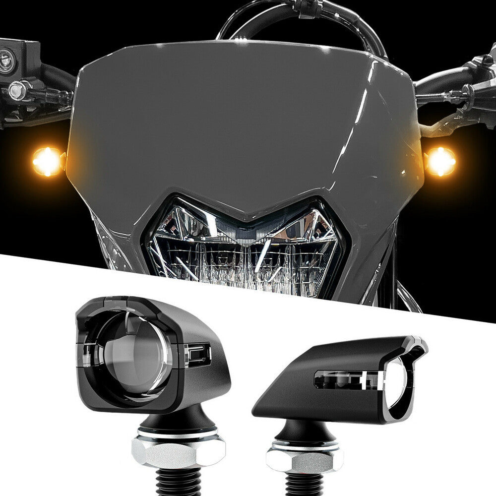 XK GLOW MINI LED TURN SIGNAL BLACK AMBER - PAIR – Steady Garage