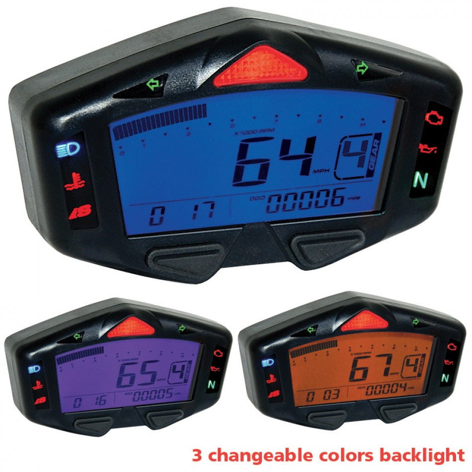 Koso DB-03R Universal Mini Digital Speedometer Gauge Kit – Steady Garage