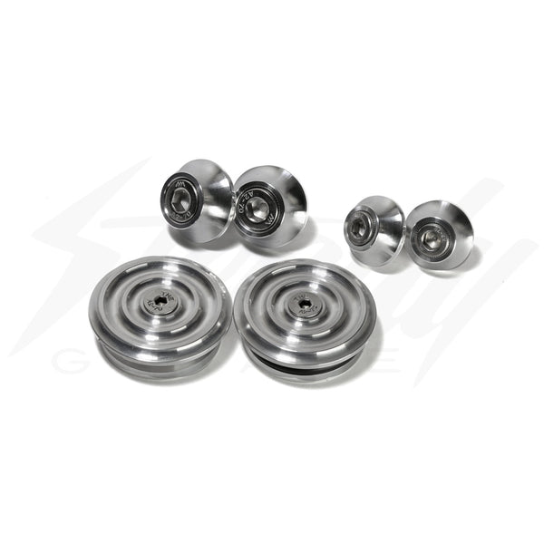Chimera Engineering Frame Caps and Shock Washers Honda Rebel 250/300/500, SCL500 - RAW/SILVER