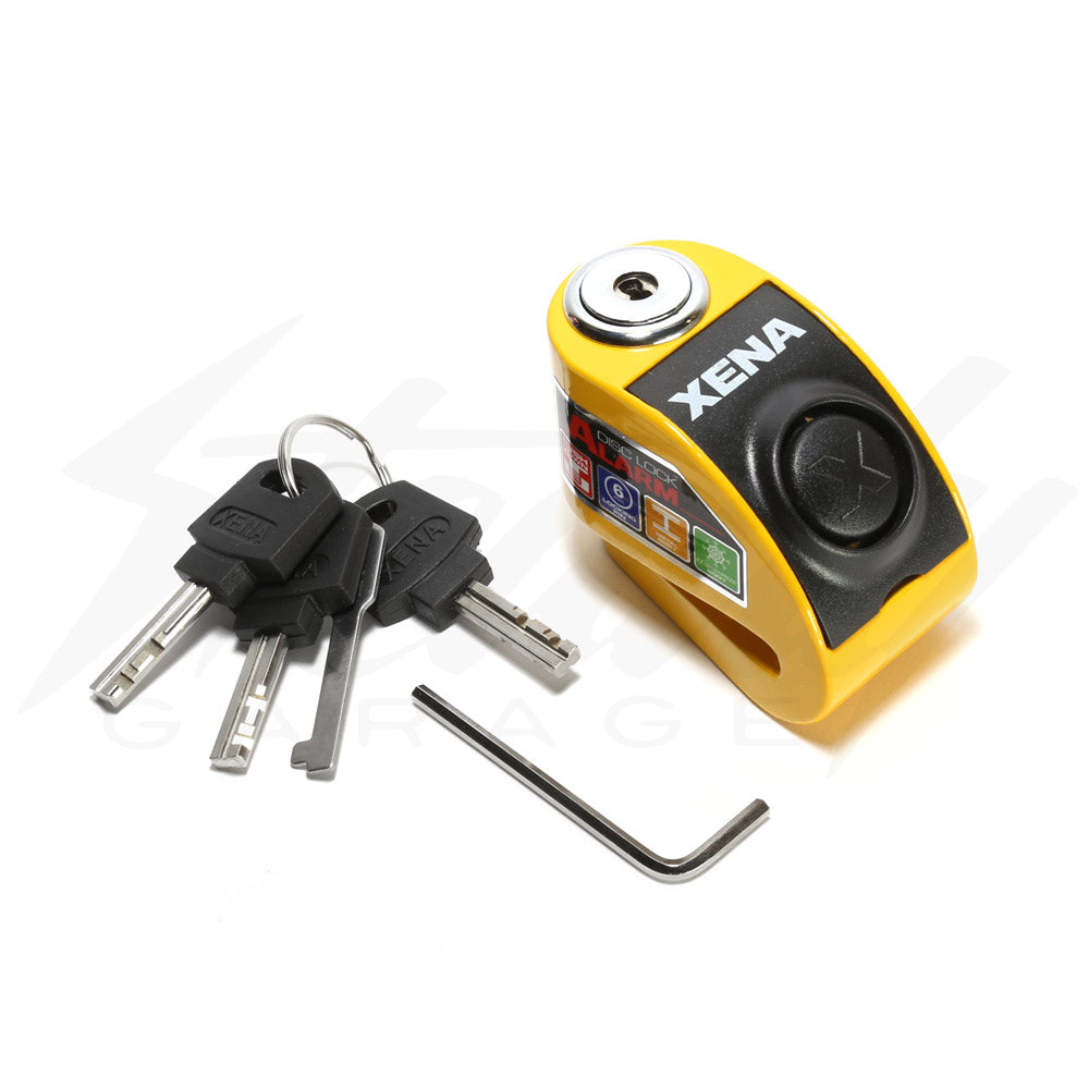 Xena XZZ6 Disc Lock With Alarm For Scooters - Yellow – Steady Garage