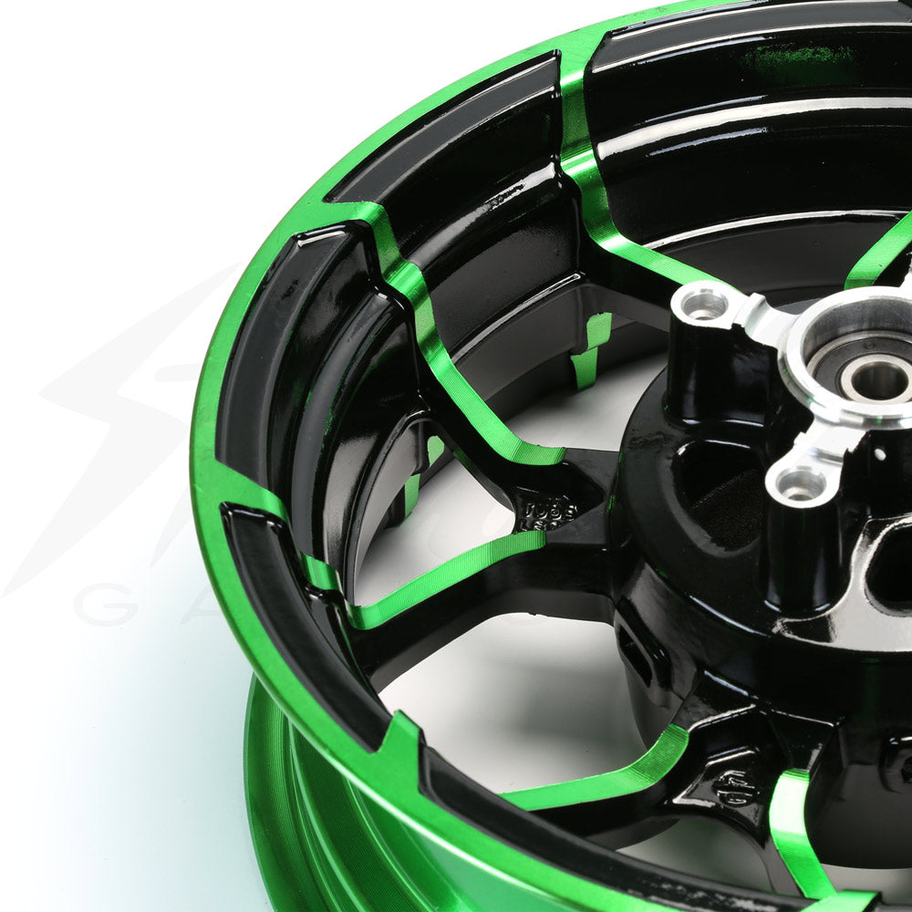 Kuni Phat Star Kawasaki Z125 Rim Wheel Set - Black/Green