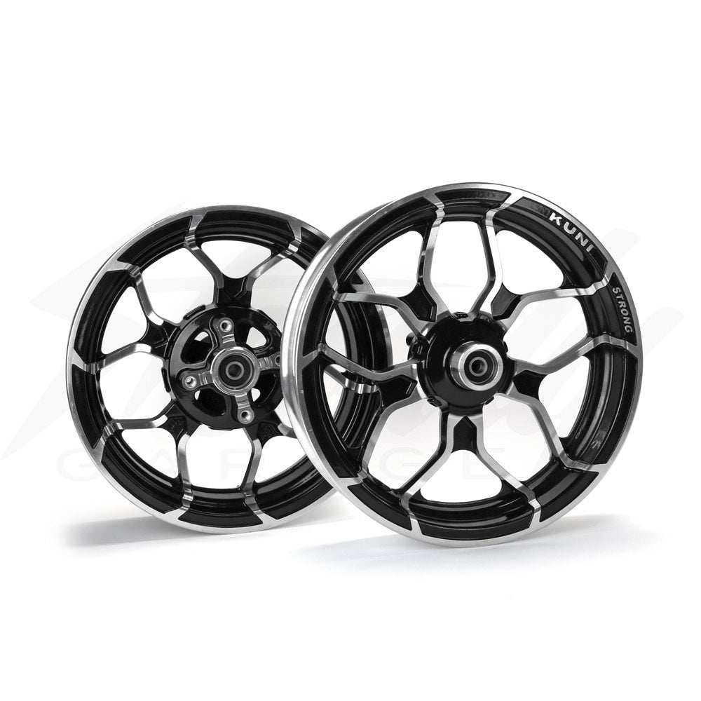 Kuni Phat Star Kawasaki Z125 Rim Wheel Set - Black/Silver – Steady 