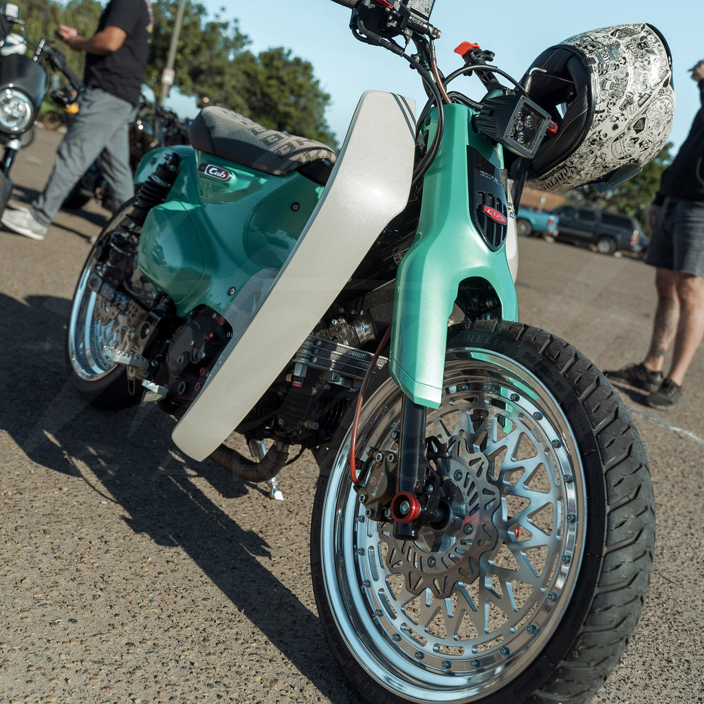 Chimera Engineering 17" TRACK MESH 3PC Modular Wheel COMPLETE W/HUBS -( 17x4 + 17x3) - Honda Super Cub 125 (ALL YEARS)