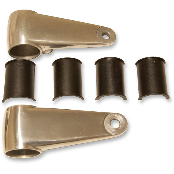 EMGO Classic Polished Aluminum Headlight Bracket Set
