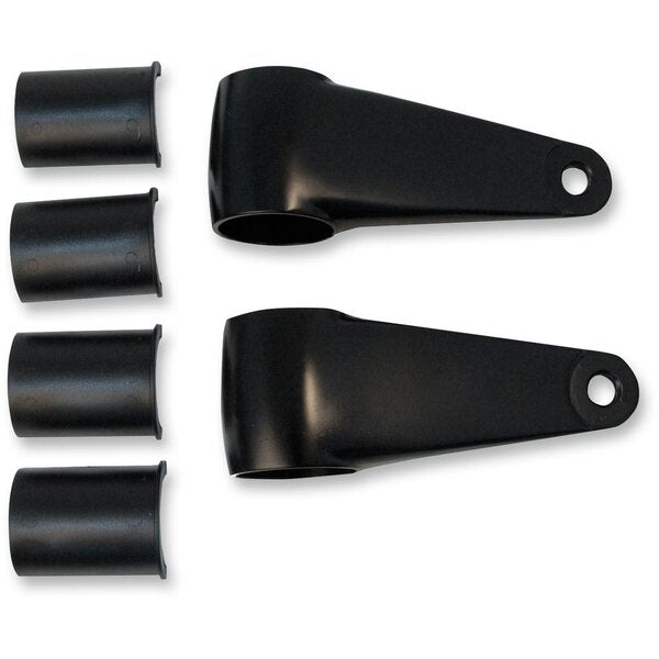 EMGO Classic Satin Black Aluminum Headlight Bracket Set