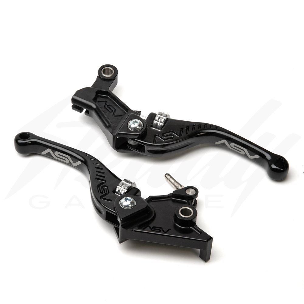 ASV F3 Series Sport Brake/Clutch Lever Set- CFMOTO PAPIO SS/CL - SHORT - Black W/ Silver DIAL