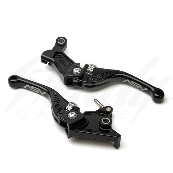 ASV F3 Series Sport Brake/Clutch Lever Set- CFMOTO PAPIO SS/CL - SHORT - Black W/ Silver DIAL