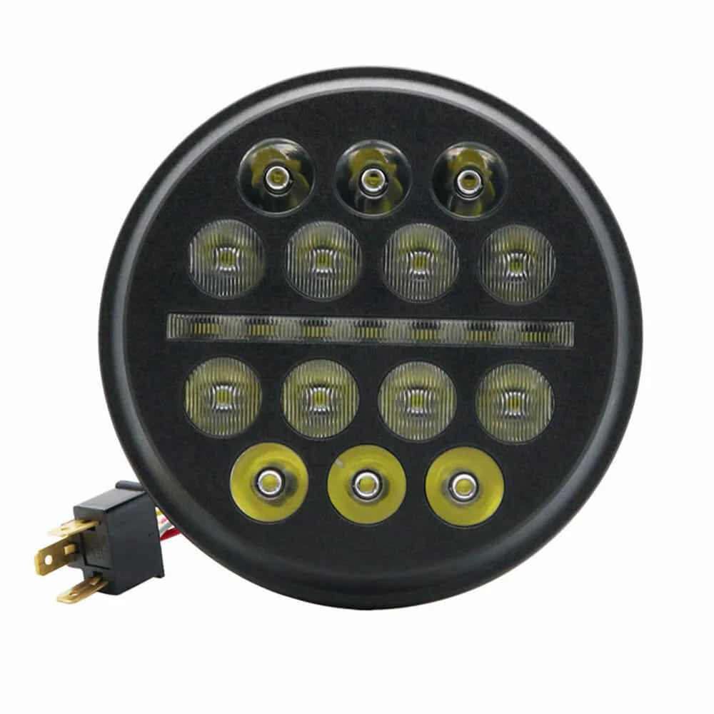 Slim Line Multi LED Projection 5 3/4" / 5.75" Headlight - Black