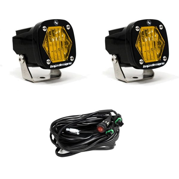 Baja Designs S1 LED Auxiliary Light Pod (Pair) - Universal - Black Amber Wide Cornering Lens