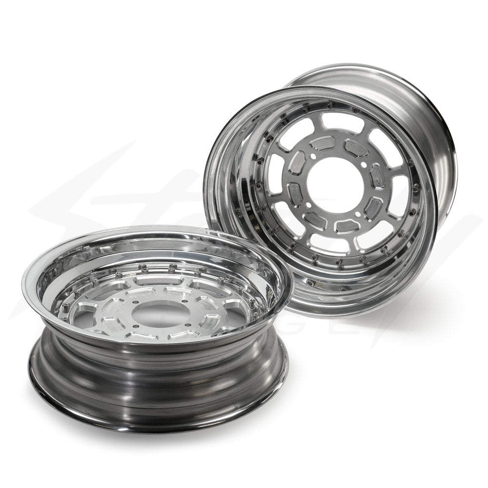 Chimera Engineering Wheels 12'' VIP 3PC Modular Wheels - COMPLETE SET W/ HUBS - 12x6 + 12x4 - Honda Grom 125 2022+ (ABS/Non-ABS)