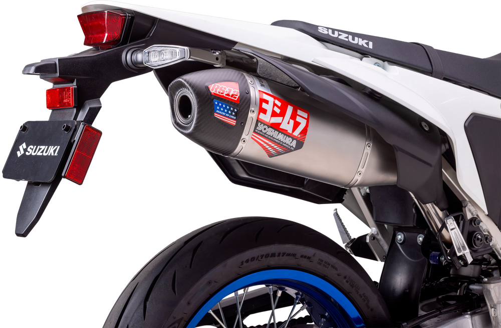 YOSHIMURA RACE RS-12 STAINLESS SLIP-ON EXHAUST w/ STAINLESS MUFFLER - SUZUKI DR-Z4 S/SM (2025+)