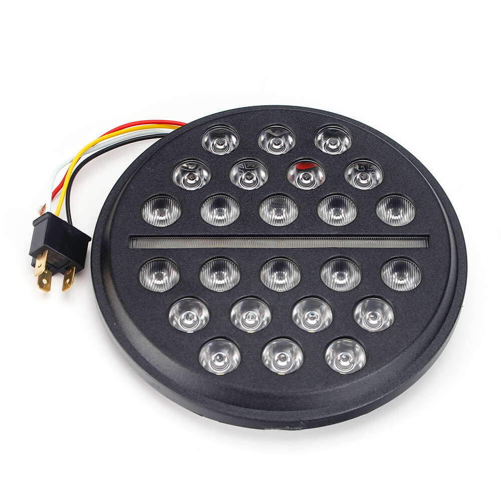 Slim Line Multi LED Projection 7" Headlight - Black
