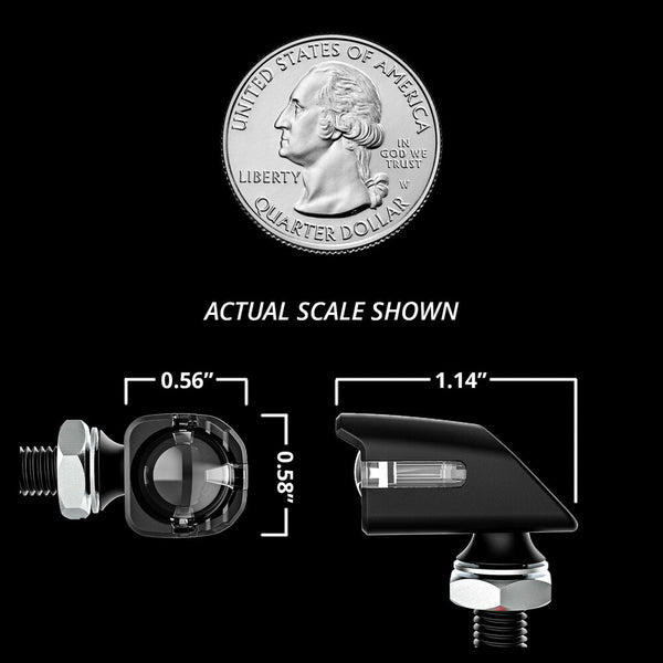 XK GLOW MINI LED TURN SIGNAL BLACK AMBER - PAIR