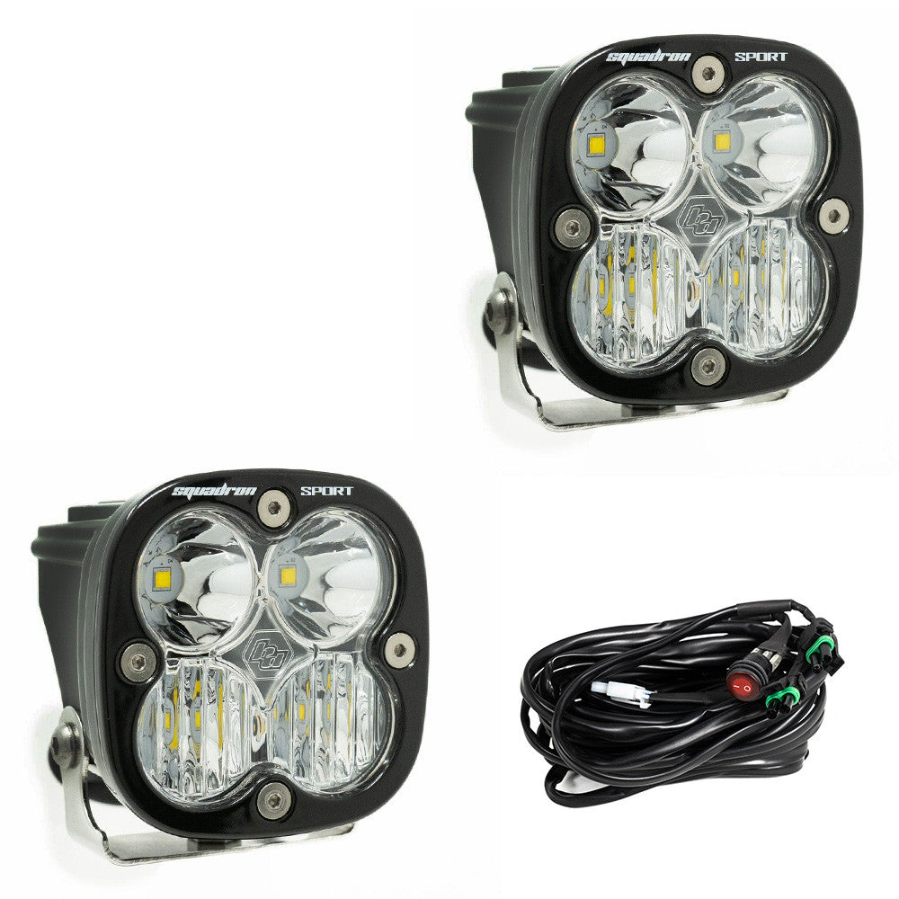 Baja Designs Squadron Sport Black LED Light Pod (PAIR)- Driving/Combo