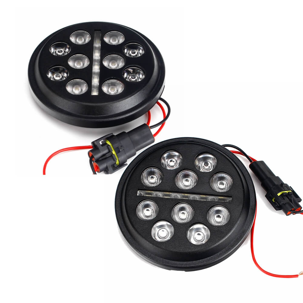 Slim Line Multi LED Projection 4.5" Auxiliary Headlight  (PAIR)- Black