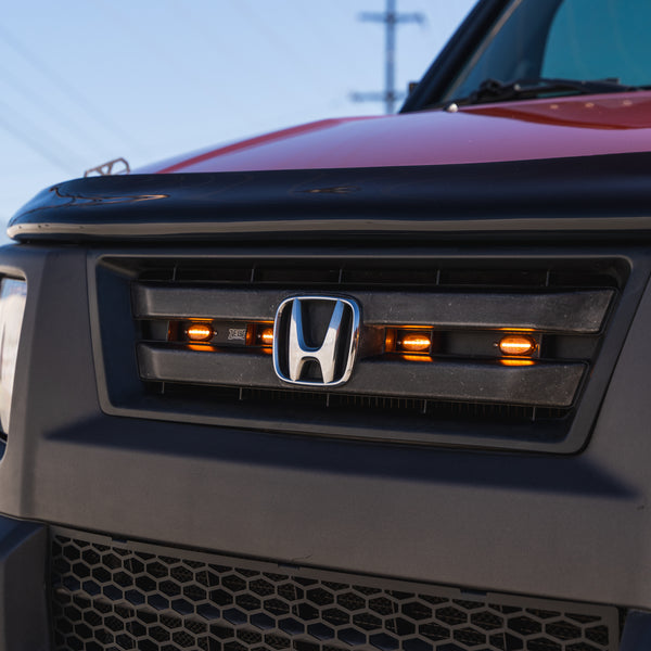 Zeus Armor Front Grille with Running Marker Lights - Honda Element 2007-2008