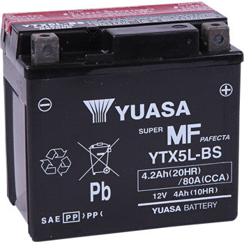 YUASA YTX5L-BS AGM REPLACEMENT BATTERY - 12V 4AH