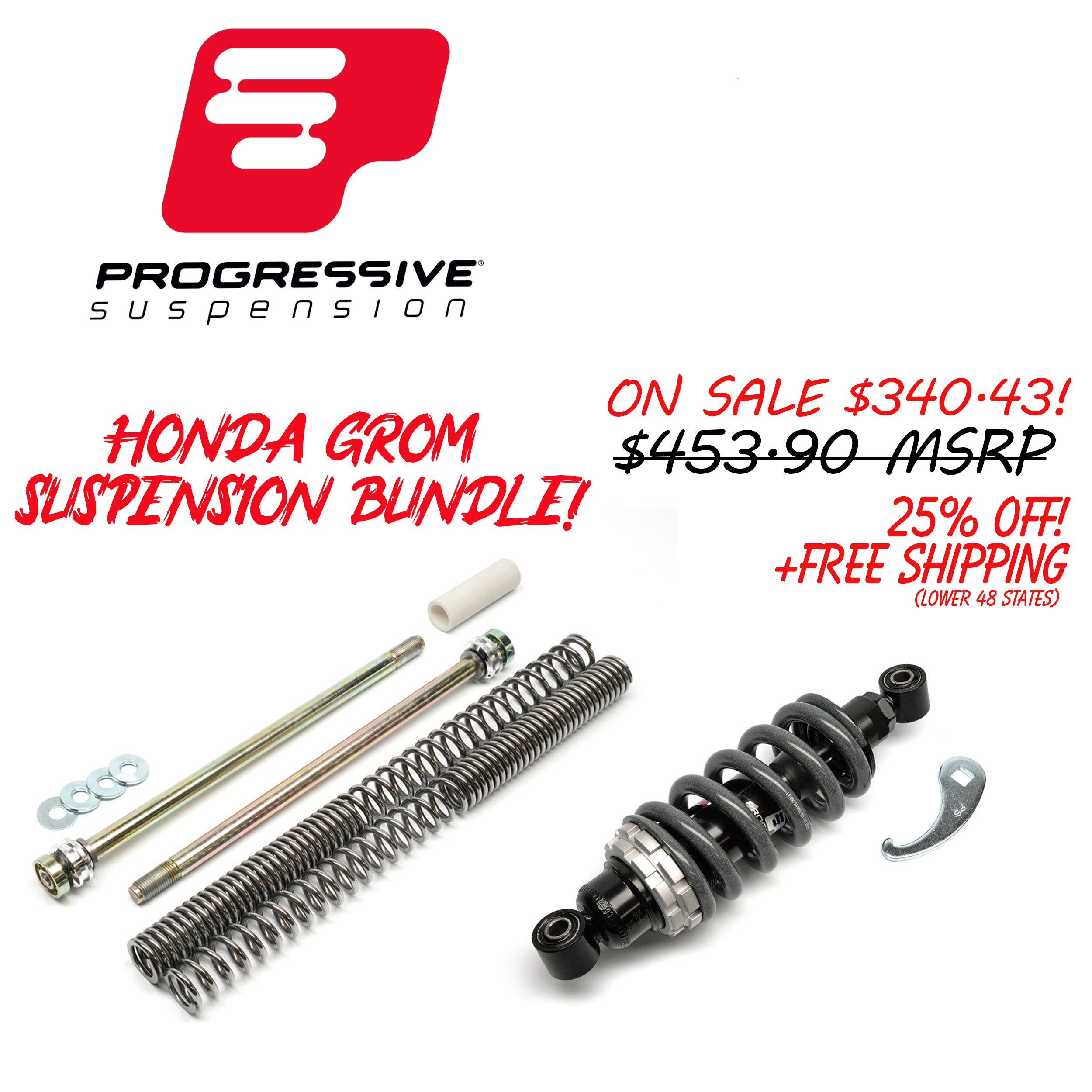 グランドインパクト　jjcostom CREEK PROGRESSIVE SUSPENSION MINIMOTO SERIES FORK DAMPER AND REAR SHOCK