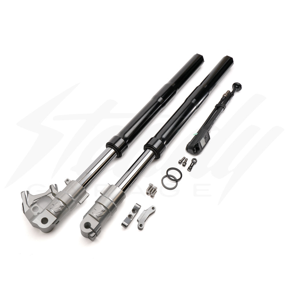 RacingBros AirStrike COMPLETE FRONT FORKS - STOCK HEIGHT - HONDA GROM, MONKEY, DAX 125 - 60mm CALIPER