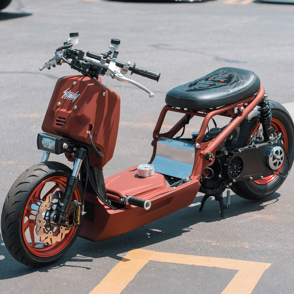 Chimera Billet Revolver Main Frame Caps - Honda Ruckus – Steady Garage