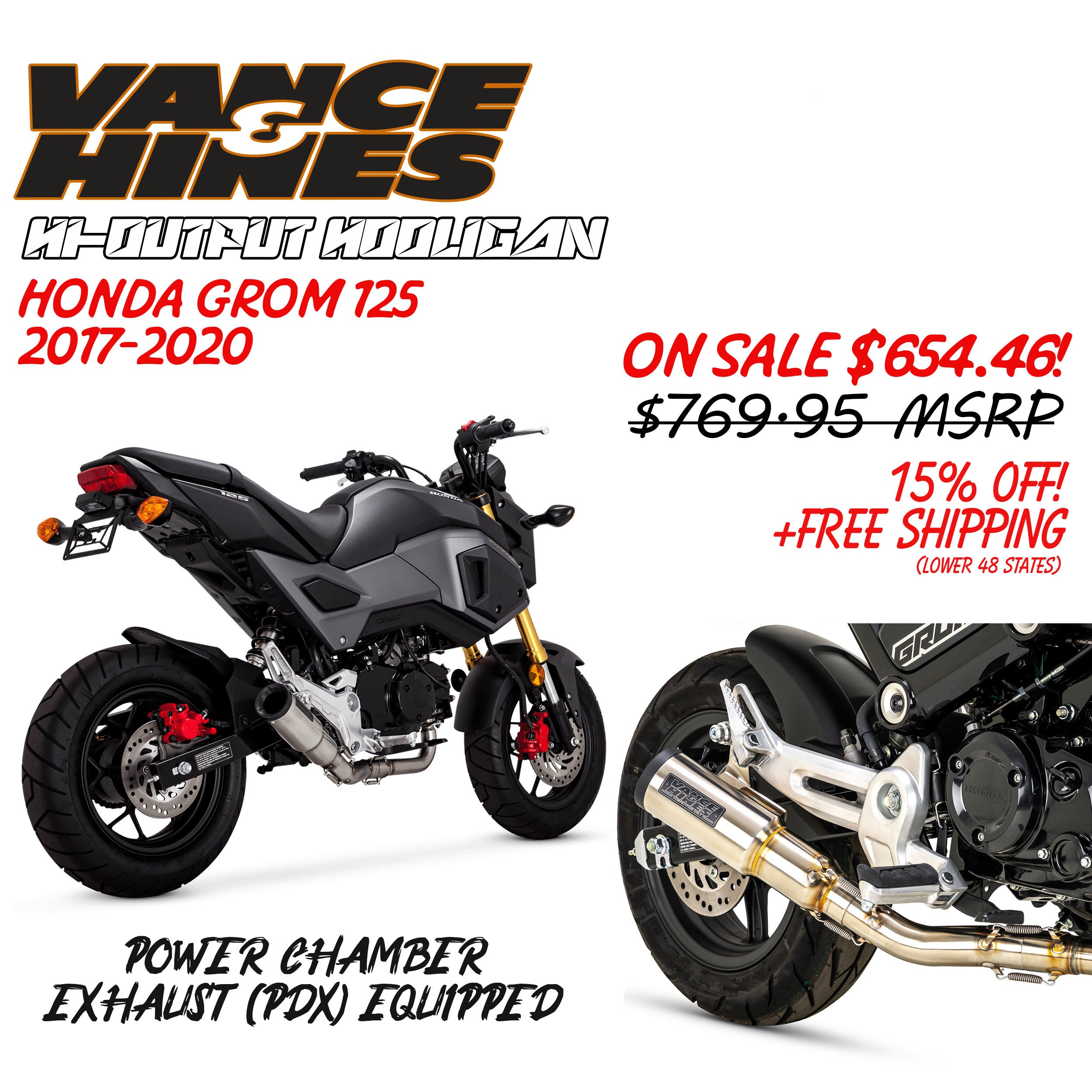 Vance and Hines Hi-Output Hooligan Exhaust System - Honda Grom 125