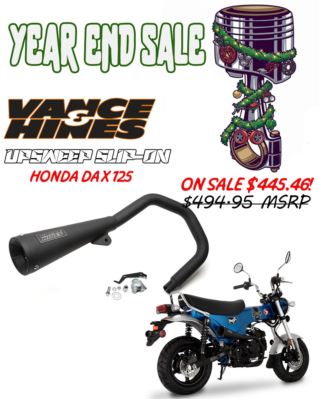 Vance and Hines Upsweep Slip On Exhaust System 48431 - Honda DAX