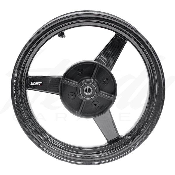 BST Carbon Fiber Honda Grom Monkey 125 - 3.5 Wide Rear Wheel (White Logo)