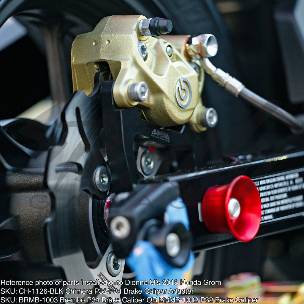Chimera Engineering Rear Brembo P32/P34 Caliper Adapter - Honda Grom 125 (ALL YEARS)
