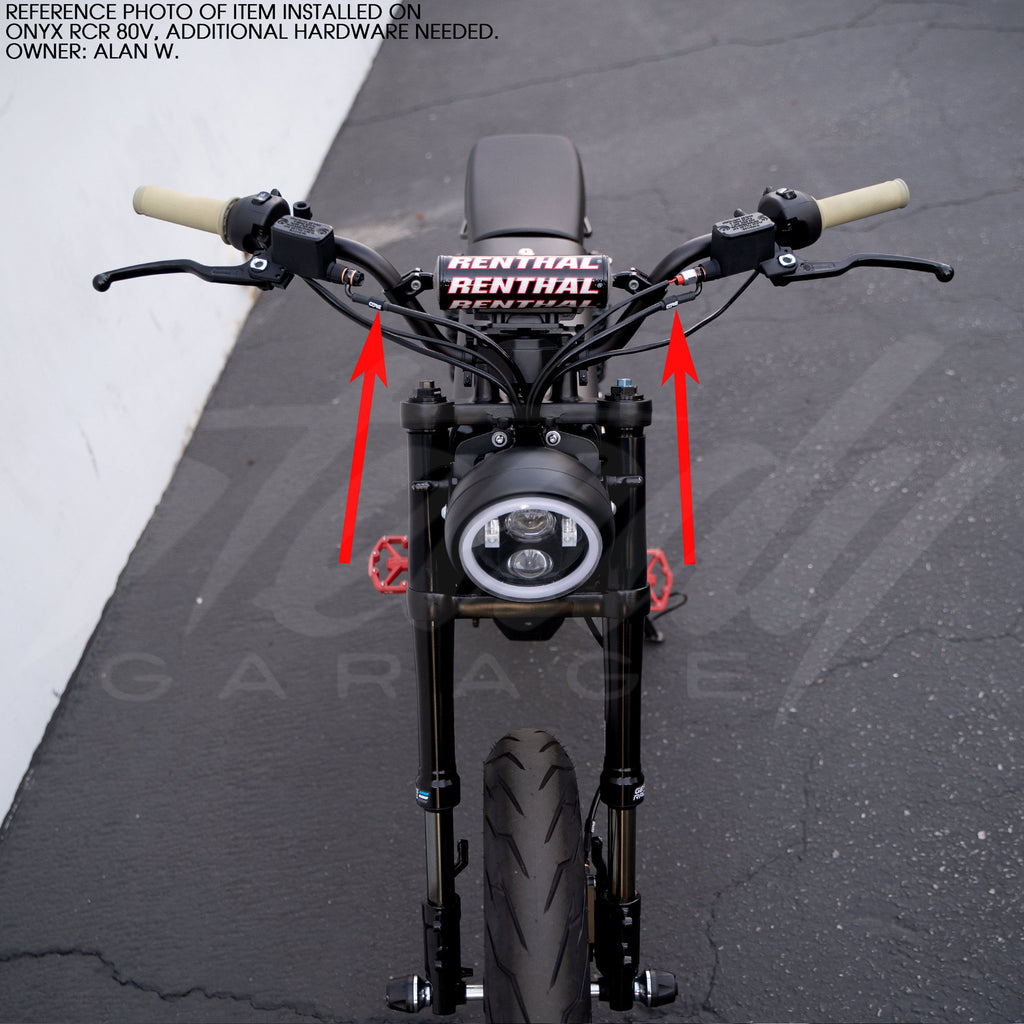 CORE MOTO BRAKE FRONT & REAR BRAKE LINE SET - ONYX RCR 80V W/P32F CALIPERS MX - BLACK/BLACK