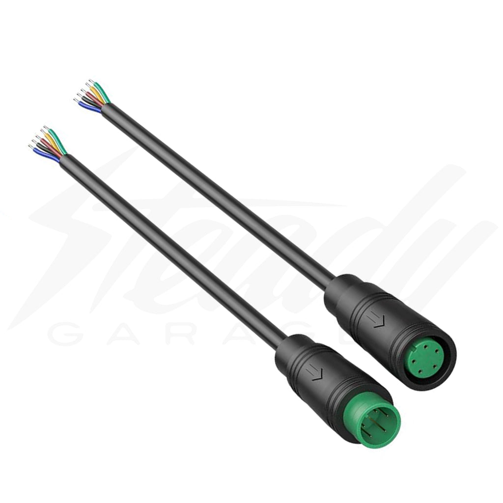 7"  Green 5 Pin Male and Female Connector Lead Set
