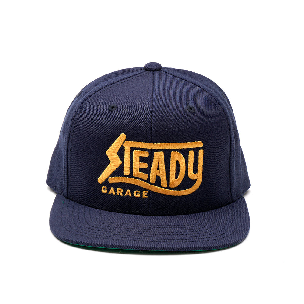 STEADY GARAGE IDLE SNAPBACK CAP - NAVY