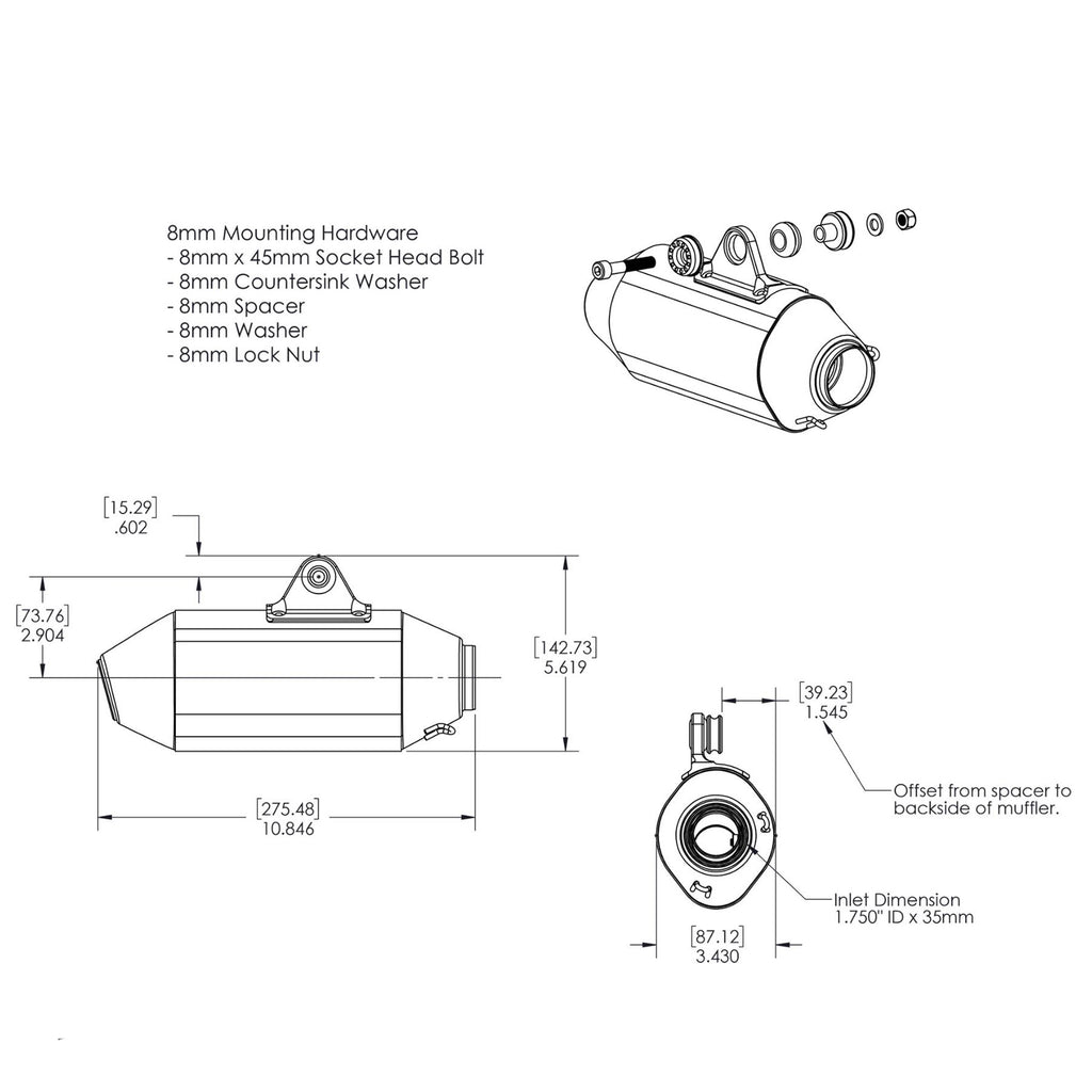 Builders Series Yoshimura RS-2 Mini Bike Muffler Kit