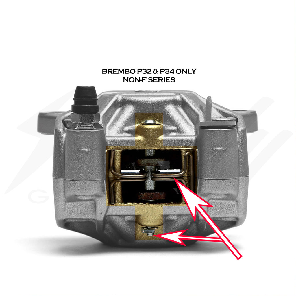 REPLACEMENT PIN, TENSION SPLIT, AND CIRCLIP KIT FOR BRAKE PADS FOR BREMBO P32 / P34 CALIPER