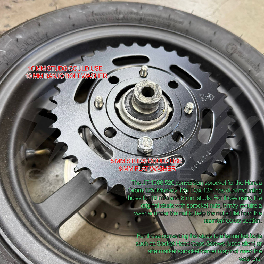 JT Sprockets Steel Rear Sprocket 520 Pitch - Honda Grom, Monkey