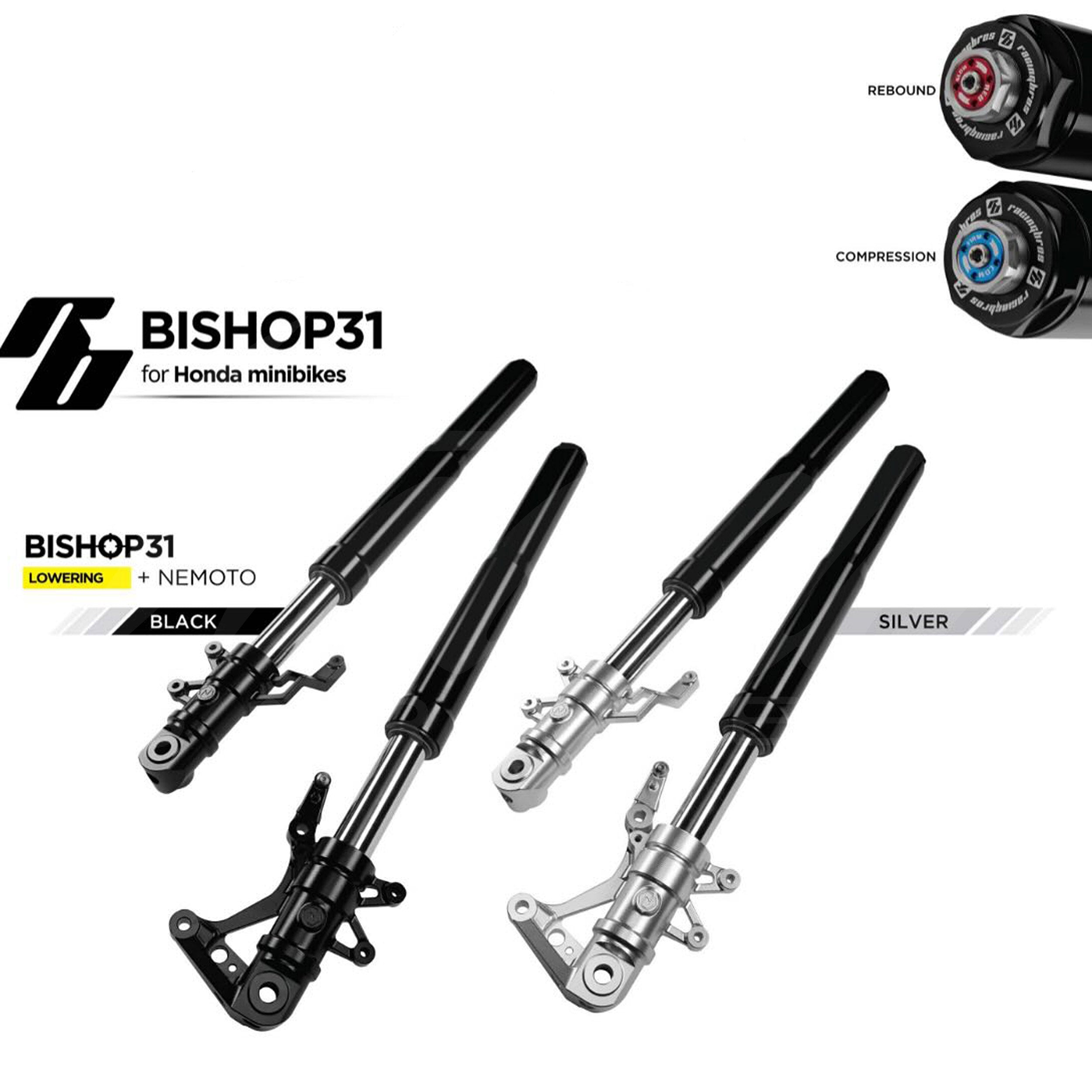 RacingBros BISHOP31 COMPLETE FRONT FORKS - LOWERED HEIGHT - HONDA