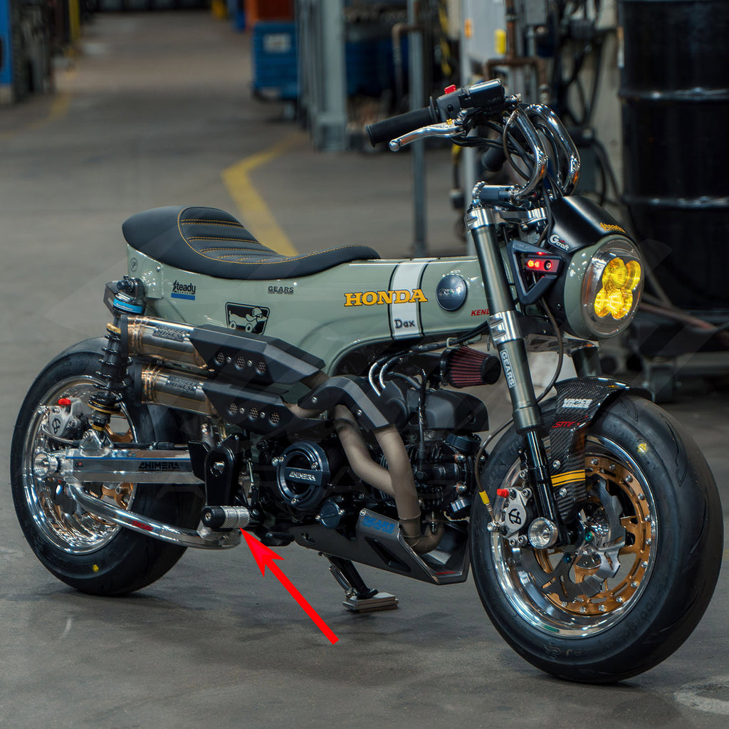 CHIMERA ENGINEERING GRIPPY ROUND STUNT PEGS HONDA GROM 125, MONKEY 125, DAX 125 (ALL YEARS)