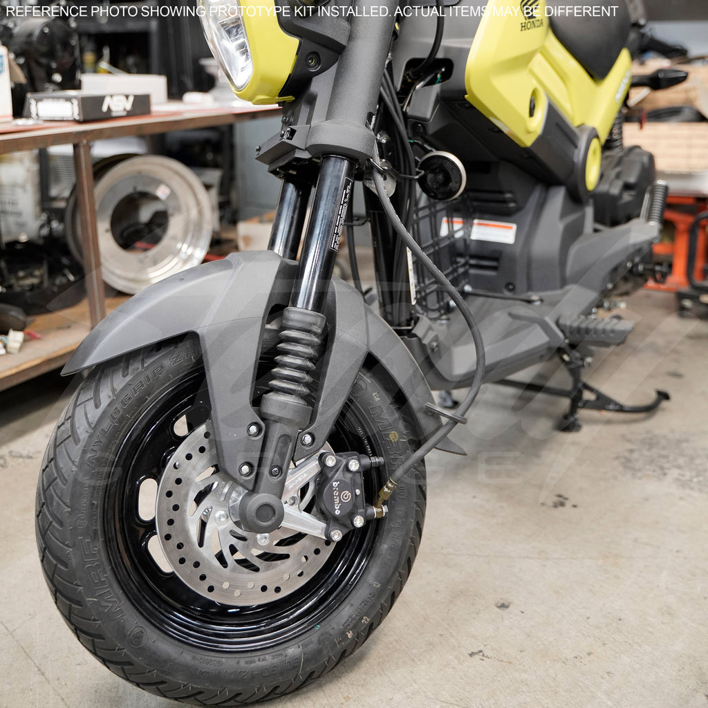CHIMERA BOLT ON FRONT DISC BRAKE CONVERSION KIT, OEM WHEEL/FORKS - Honda Navi 110 (ALL YEARS)