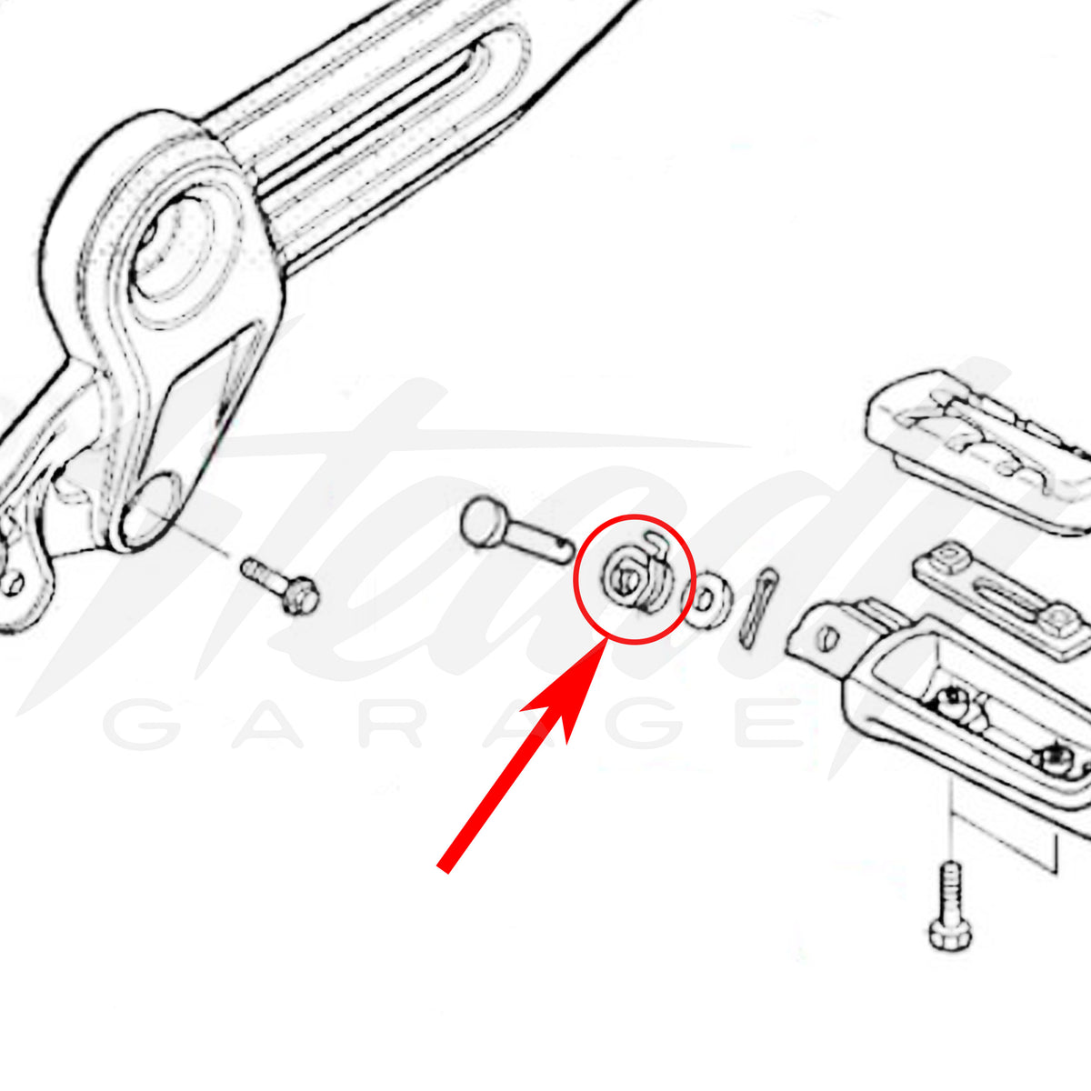 OEM Honda LEFT Peg Step Return Spring - Grom, Monkey (ALL YEARS ...