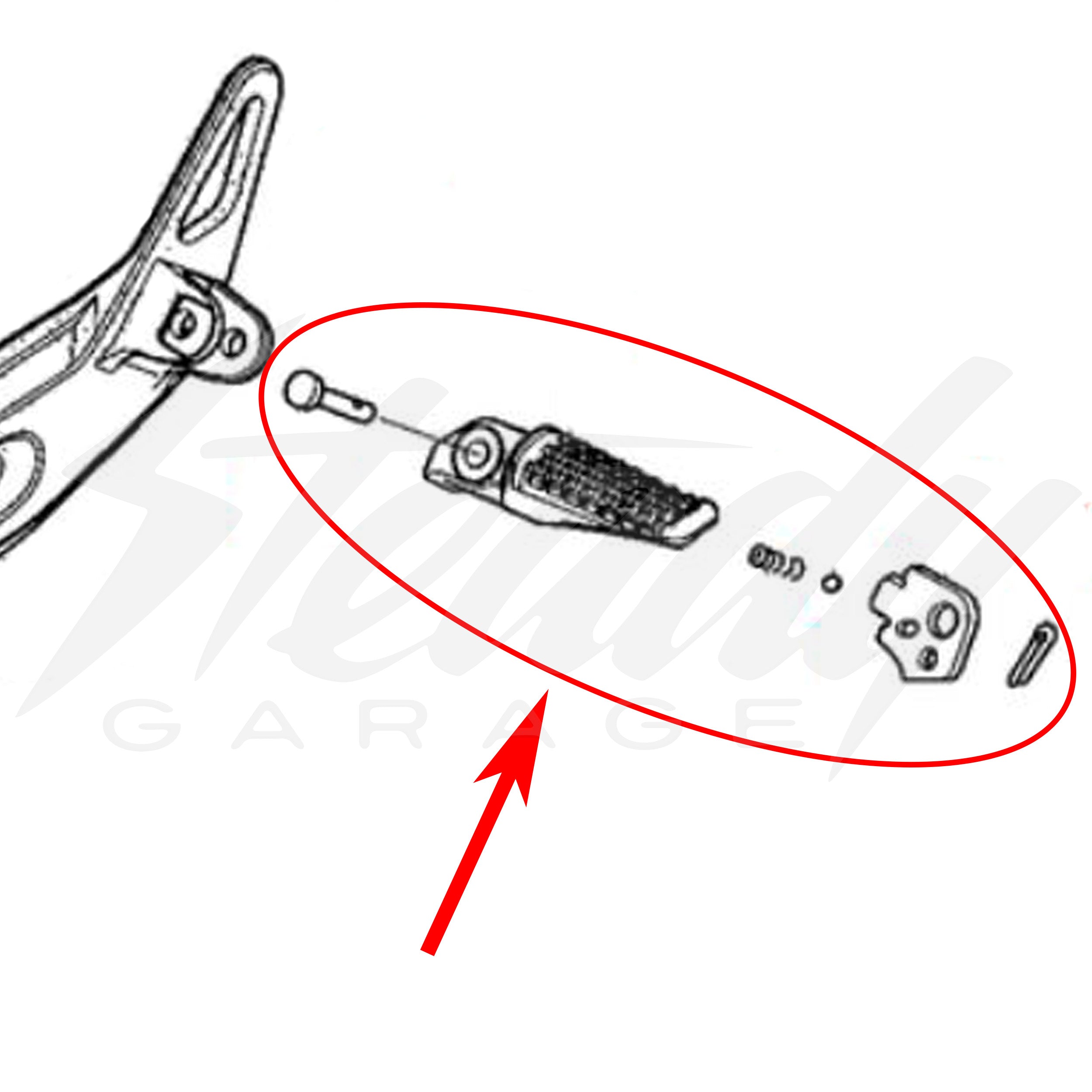 I AM GIA バタフライトップ　XS OEM Honda Rear Passenger Peg Assembly Set - LEFT - Grom