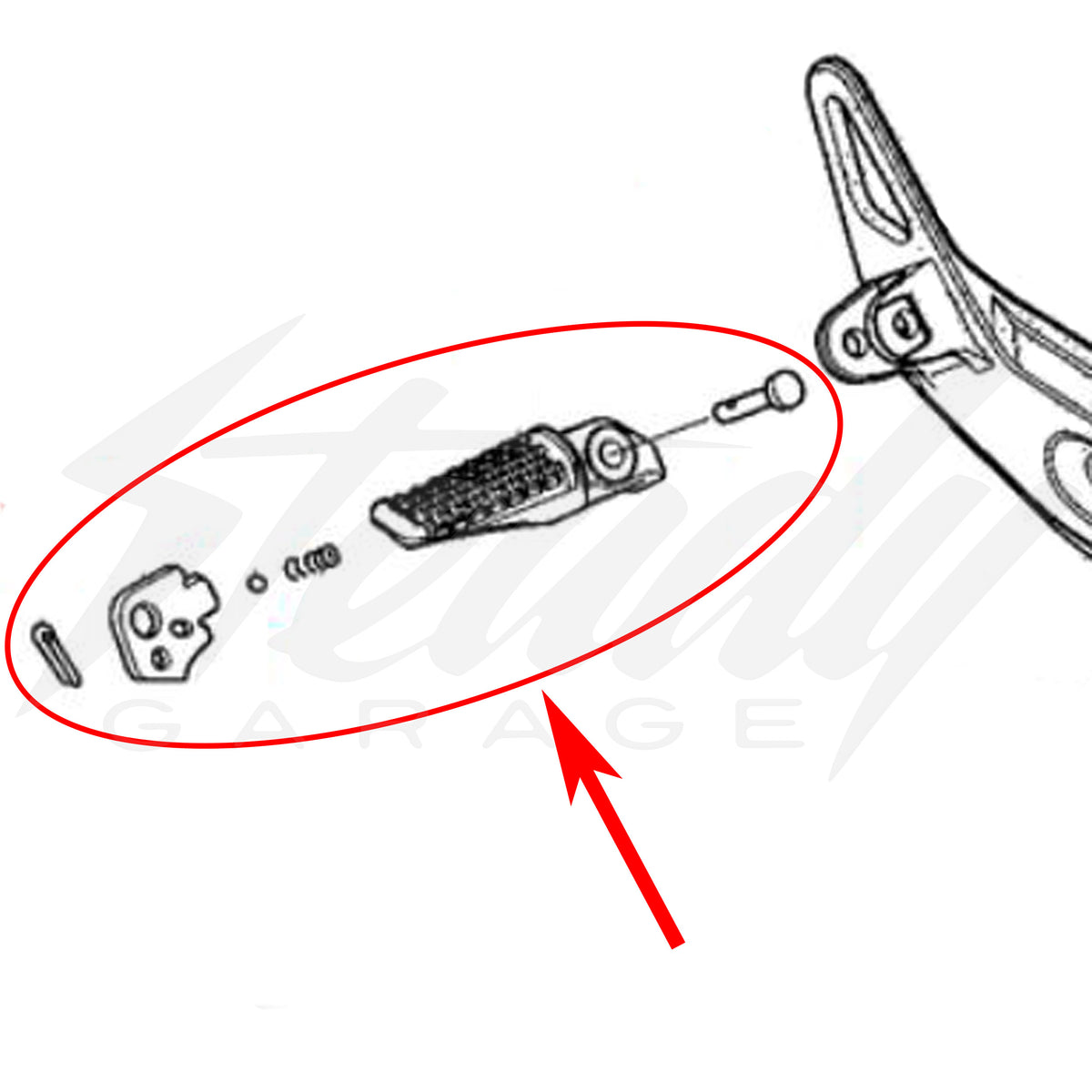 OEM Honda Rear Passenger Peg Assembly Set RIGHT Grom (2022