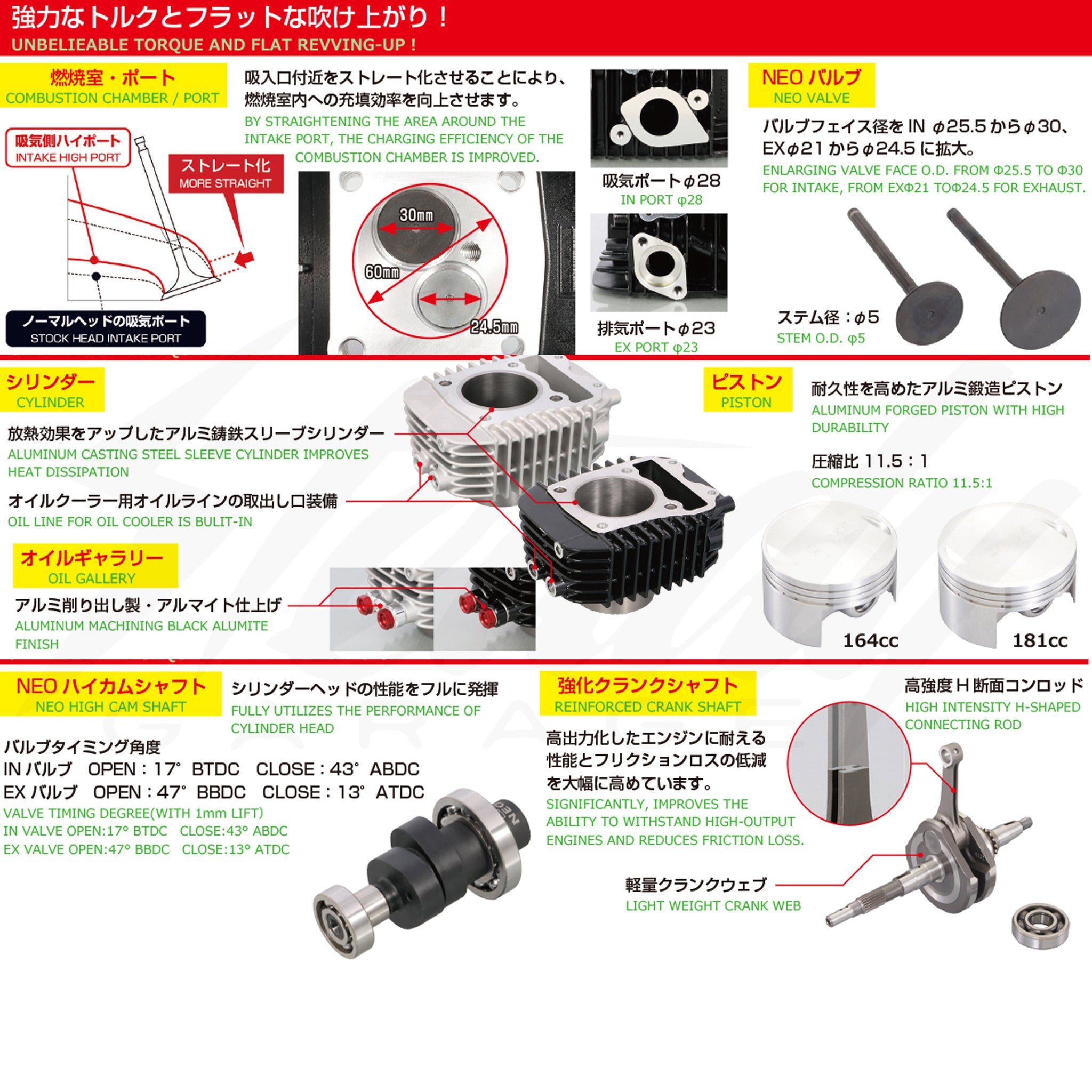 Kitaco NEO 181cc Big Bore Performance Kit (WITH Forged Crank Shaft) for ...