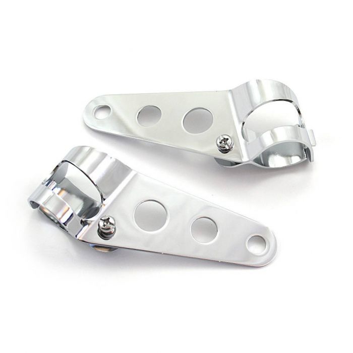 Emgo Universal Chrome Headlight Brackets (32mm-40mm)