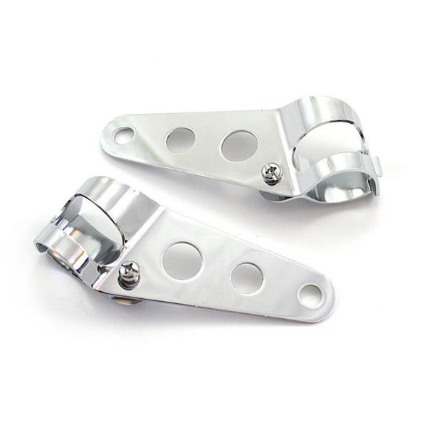 Emgo Universal Chrome Headlight Brackets (32mm-40mm)