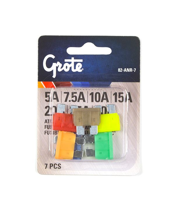 GROTE ATO/ATC Blade Type Fuse Assortment, 7 Pack