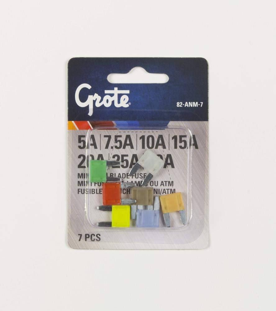 Grote Mini ATM Blade Fuse Assortment Pack, 7 Pack