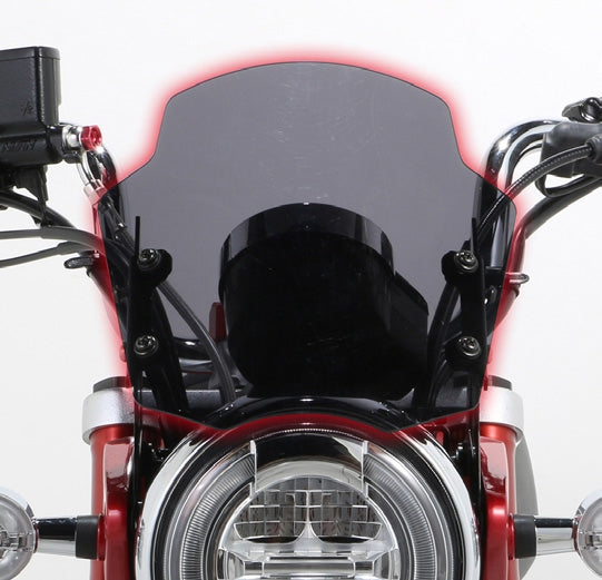 Kitaco Adjustable Honda Monkey 125 Bolt-On AERO Flyscreen Visor - Smoked