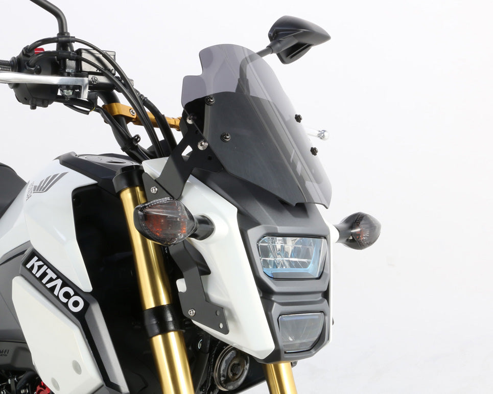 KITACO エアロバイザー HONDA GROM Kitaco Adjustable Honda Grom SF 125 Bolt-On AERO Visor - Smoked