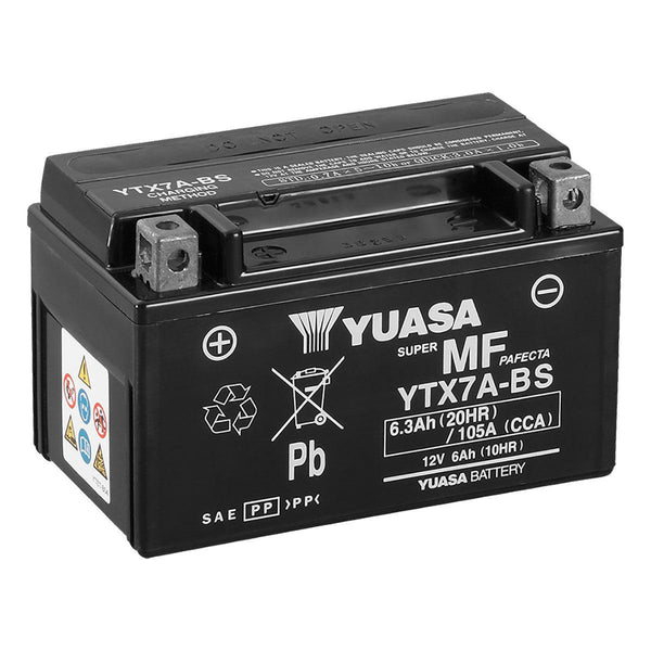 YUASA YTX7A-BS AGM MAINTENANCE FREE BATTERY - 12V 7AH (105 CCA)