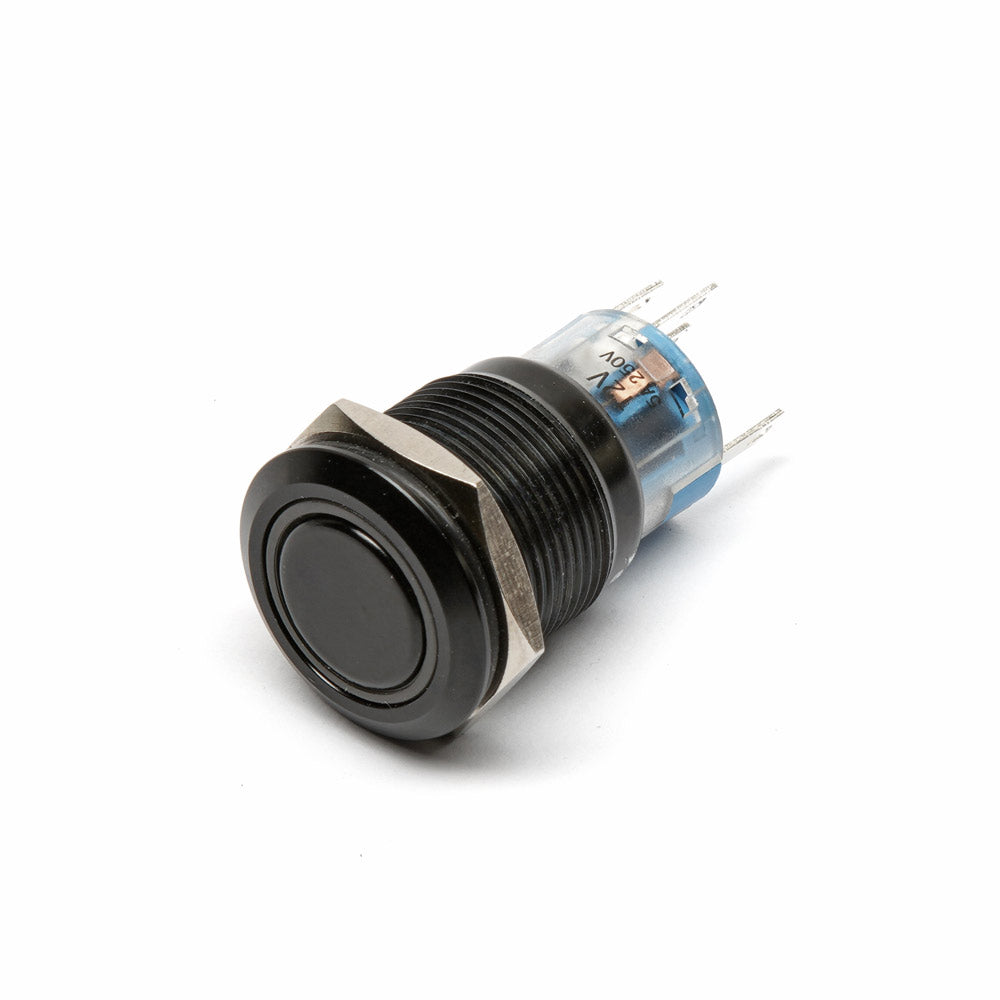Black Universal LED Halo Push Button (Locking) – Steady Garage
