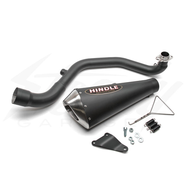 Hindle Stainless EVO Megaphone Full Exhaust System - Honda Grom 125 (2014-2016) - Black Ceramic